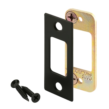 Prime-Line Deadbolt Strike, 2 Piece, High Security, Matte Black Finish (Single Pack) E 2796